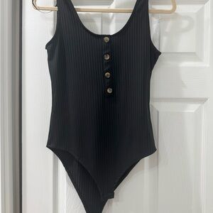 H&M Black Bodysuit Classic Scoop Neck